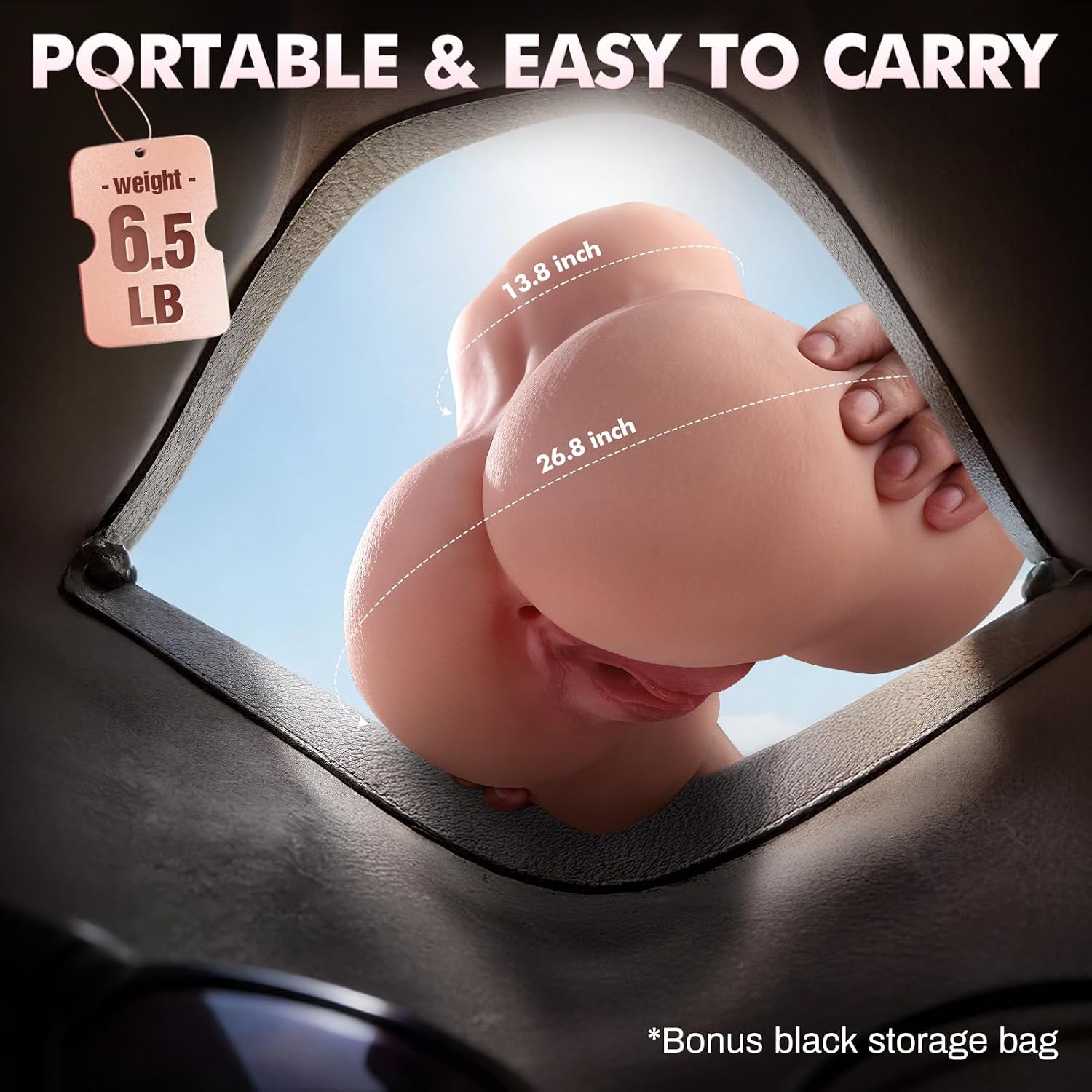 Coño de bolsillo para muñeca sexual de 6.5 libras con trasero curva...
