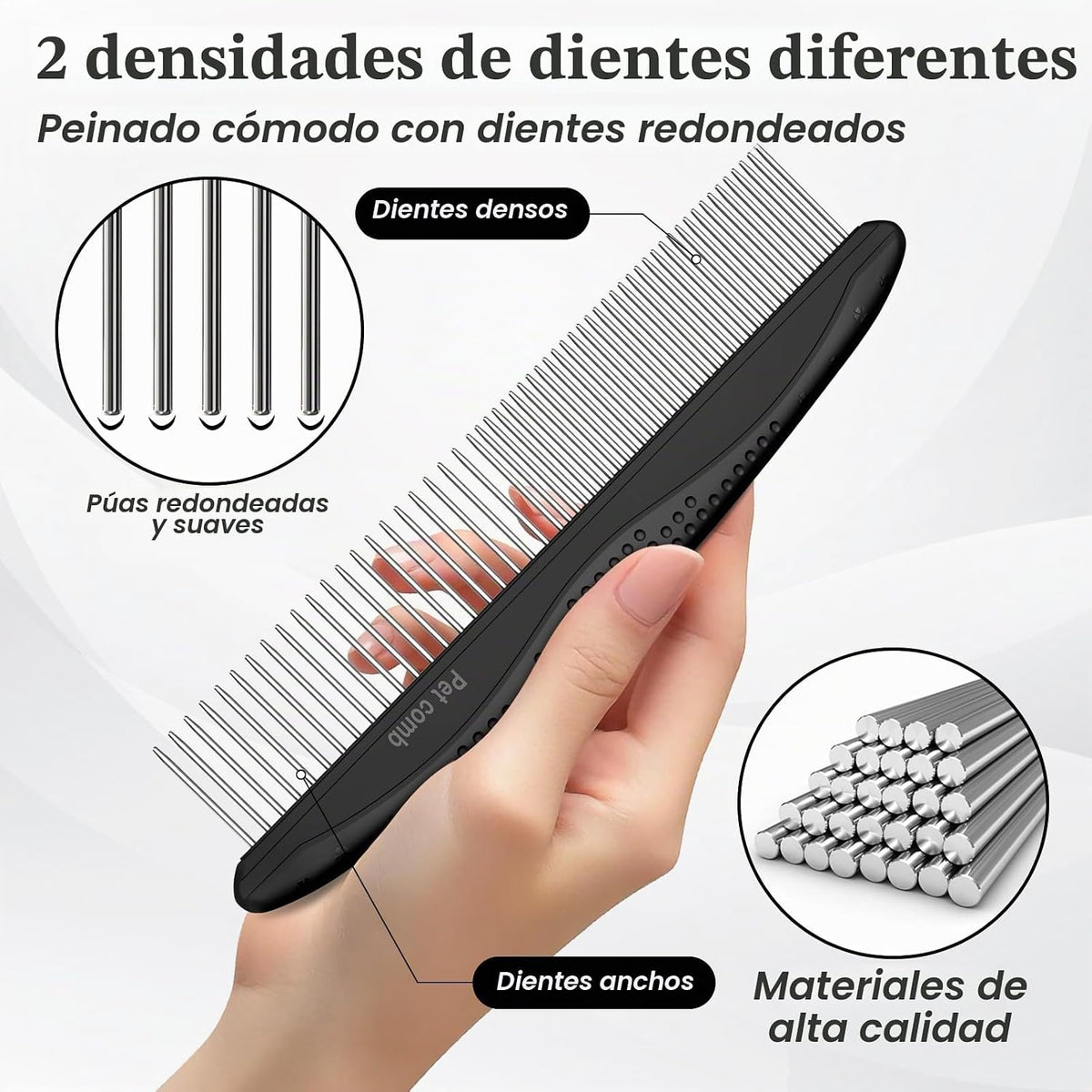 2 PCS Cepillo Slicker Autolimpiante y Peine para Perros - Herramien...