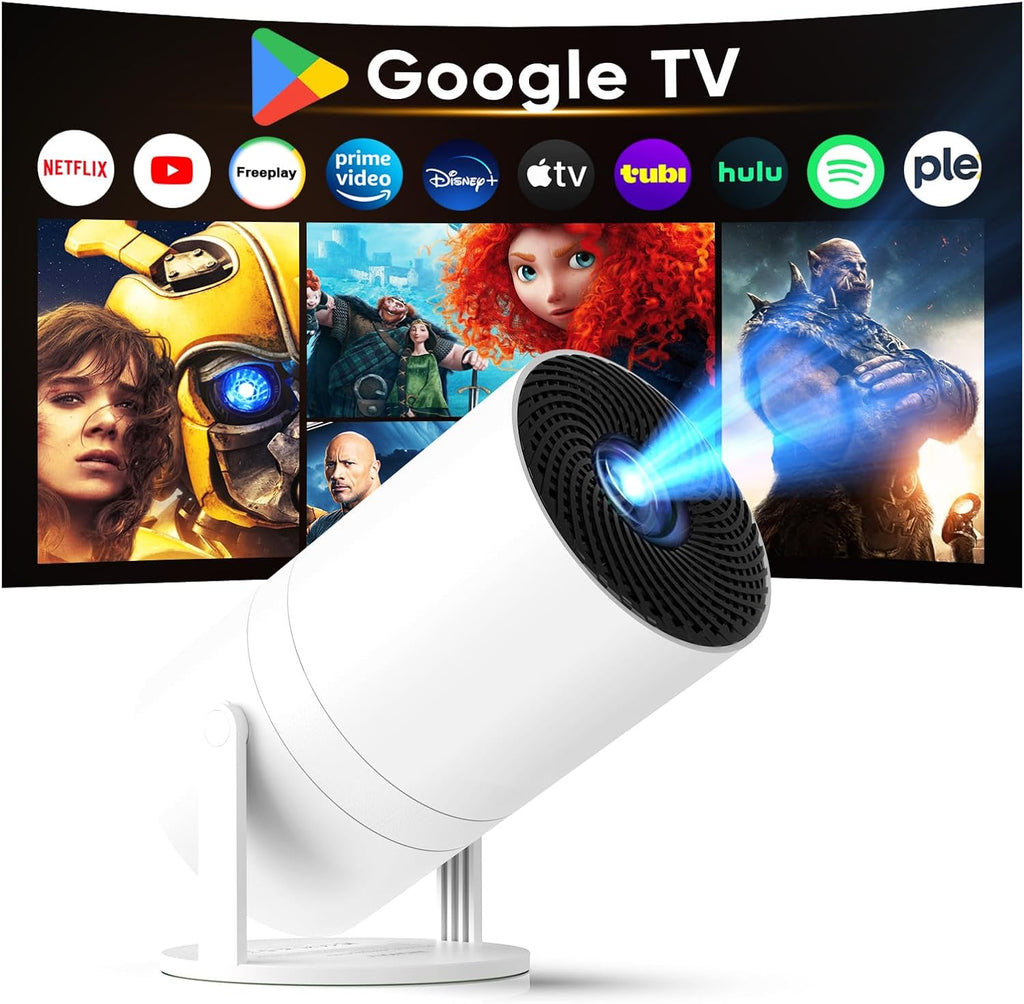 [Google TV integrado y control de voz] Mini proyector WISHOLY con W...