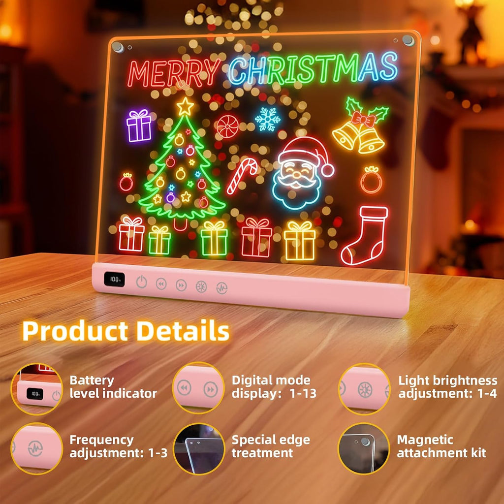 Lumiboard Tablero de dibujo LED con 13 efectos de luz, tablero de n...