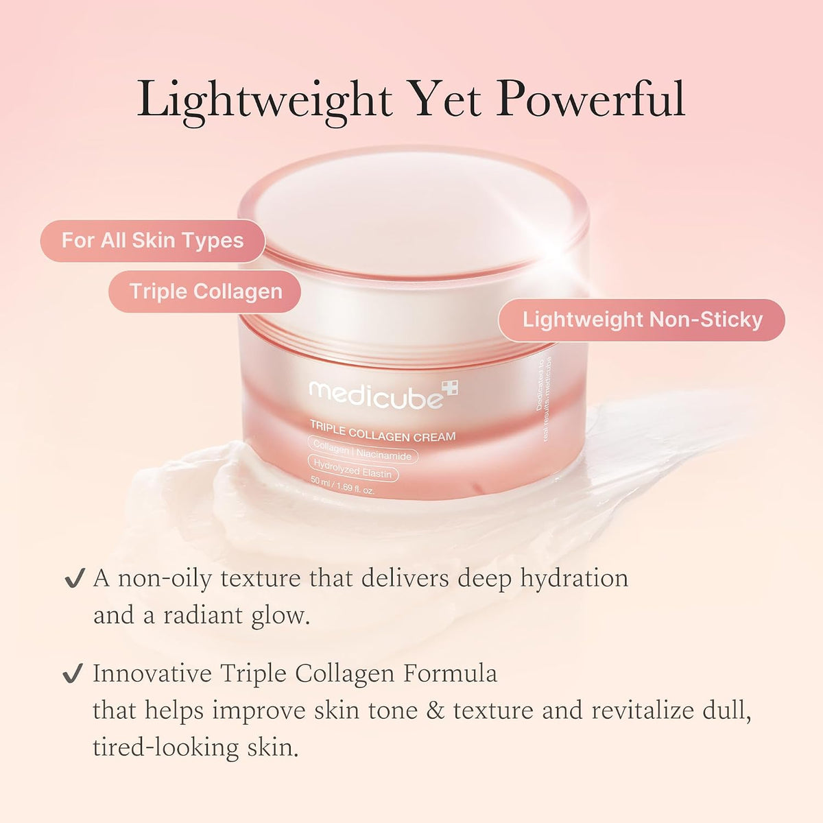 Crema triple de colágeno medicube para hidratar y reafirmar | Hidra...