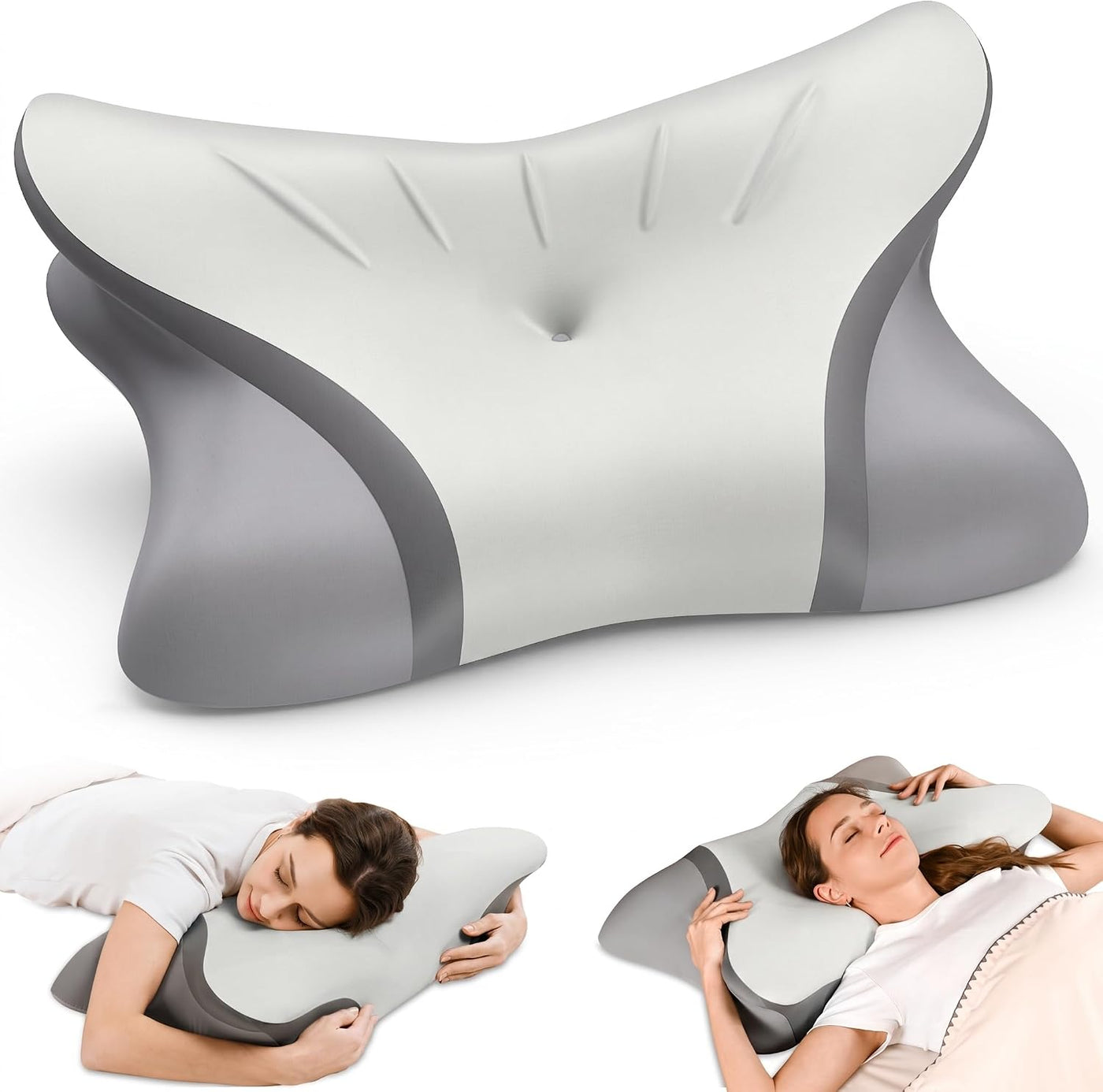 Almohada cervical para aliviar el dolor, contorno ergonómico, enfri...