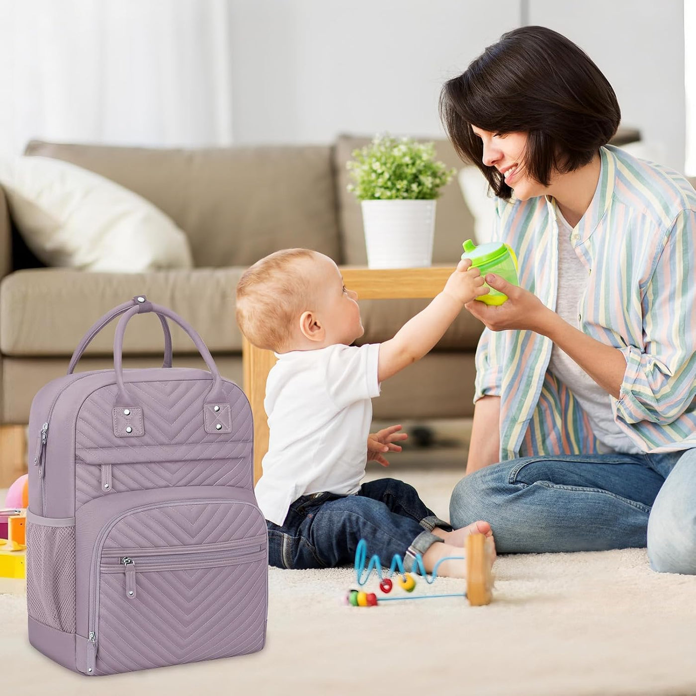 Tenot Bolsa de pañales para mujer, de gran capacidad, bolsa de bebé...