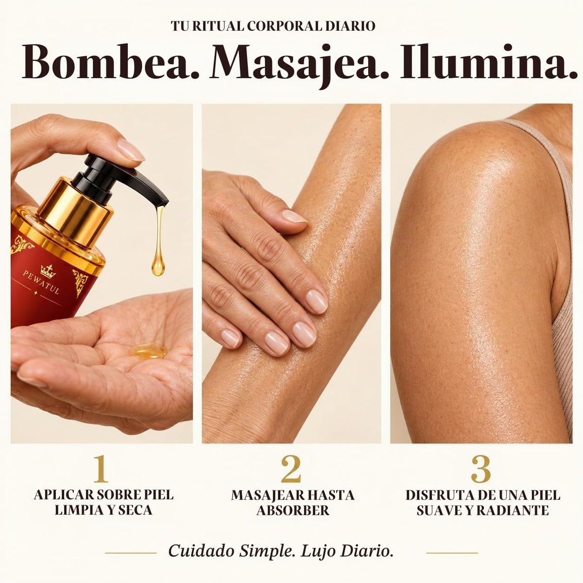 pewatul Aceite reafirmante corporal para mujeres, regordete, tensor...