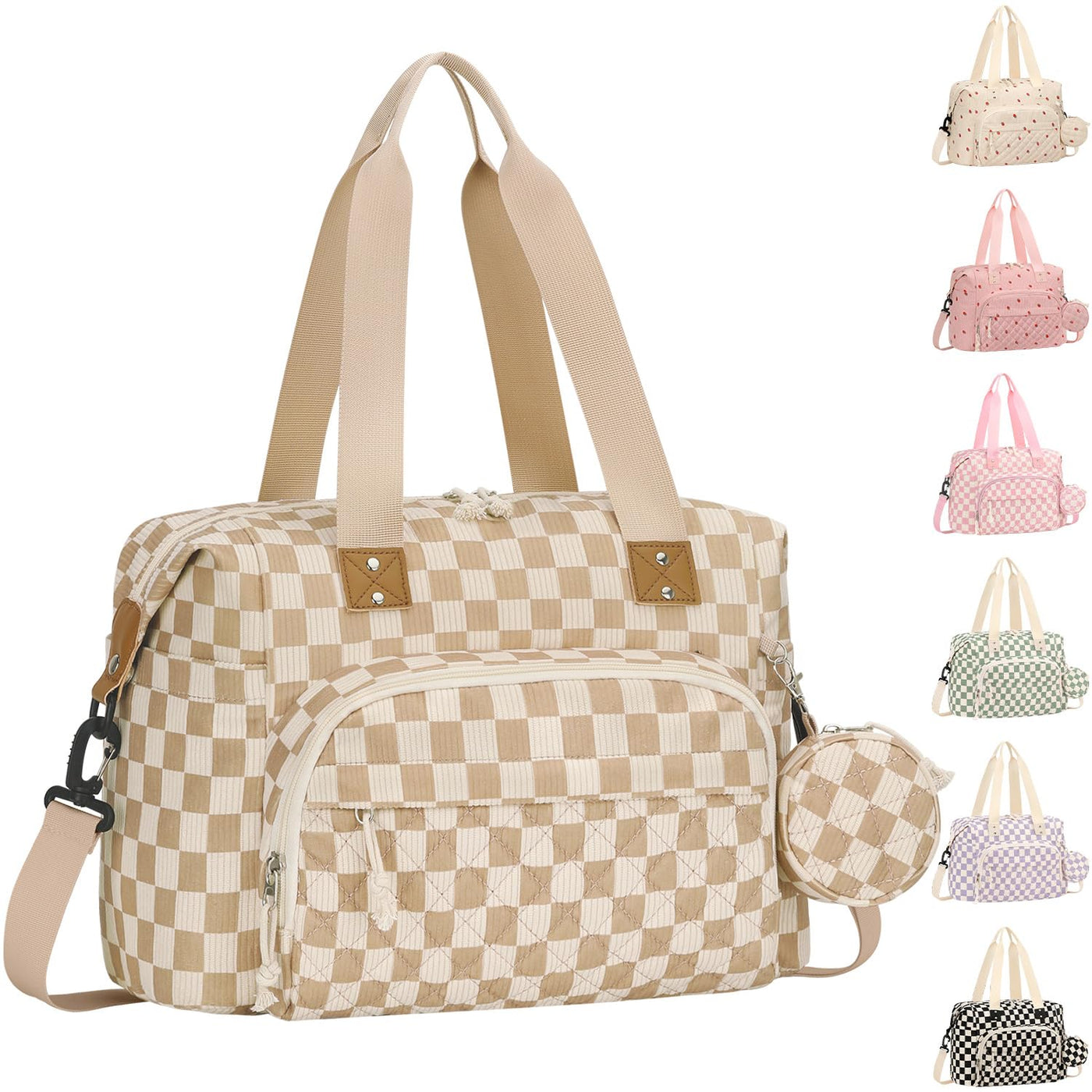 Tenot Bolsa de pañales de pana, bolsa de viaje para pañales con fun...