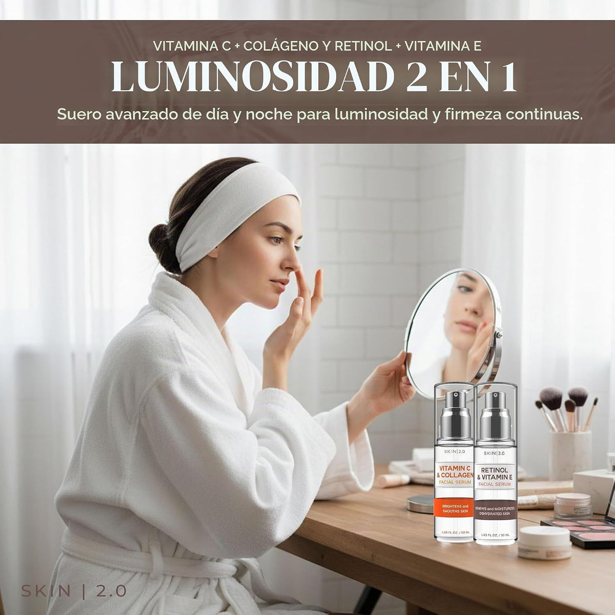 Skin 2.0 Retinol y vitamina E + colágeno y suero de vitamina C para...