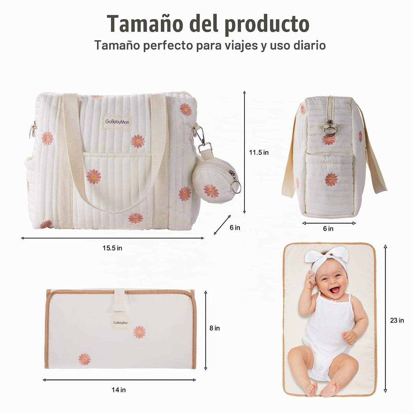 GOBABYMART Set de 3 Bolsos de Pañales, Bolsa Hospitalaria para Part...