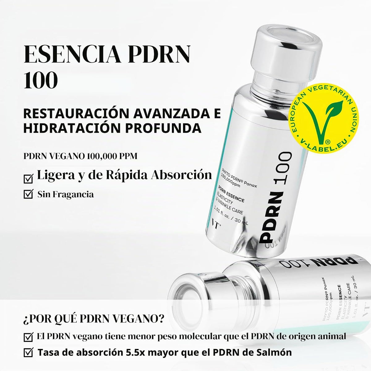 VT COSMETICS Máscara de hoja diaria PDRN 100 Essence &amp; PDRN