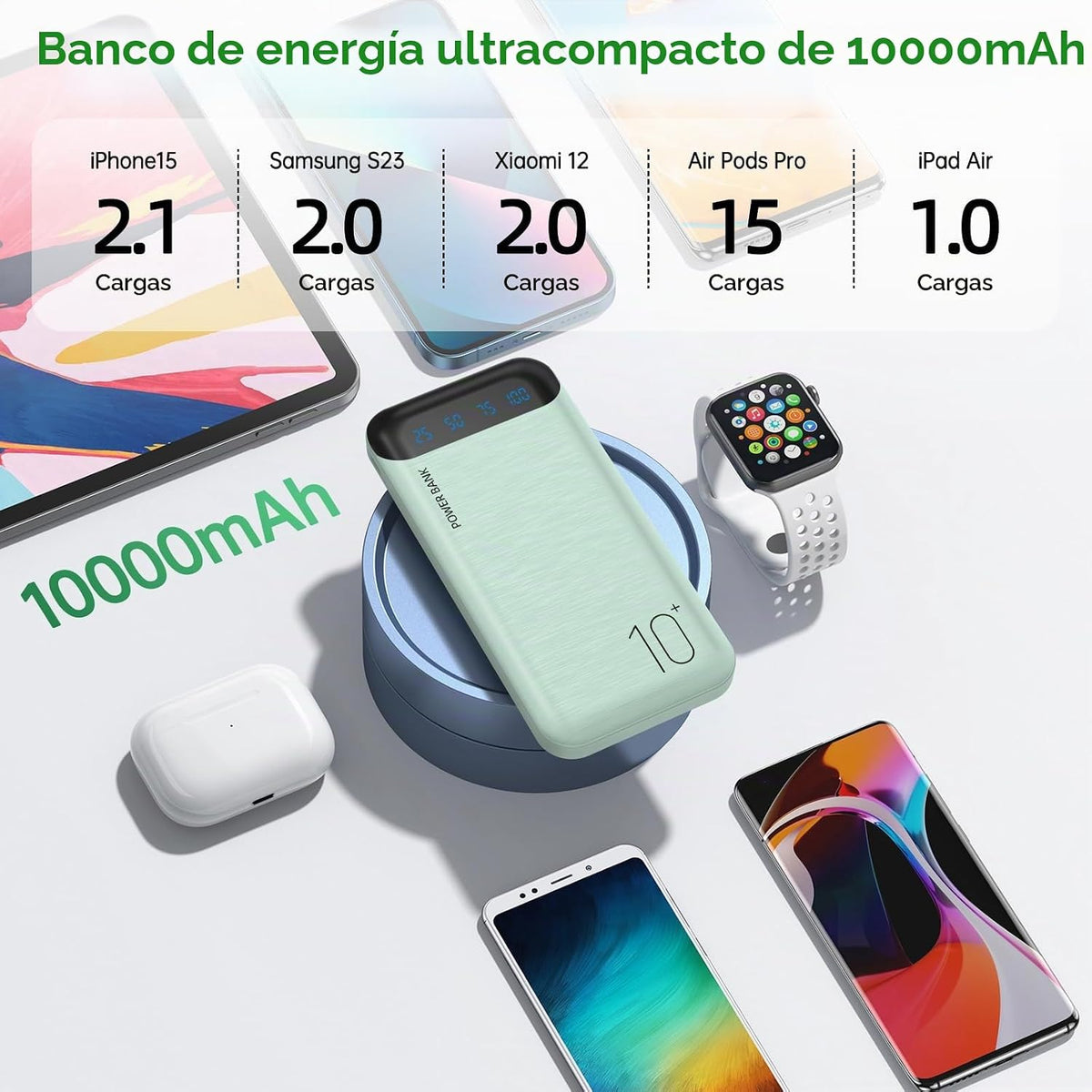 YOBON Power Bank - Cargador portátil de 10000 mAh, batería delgada...