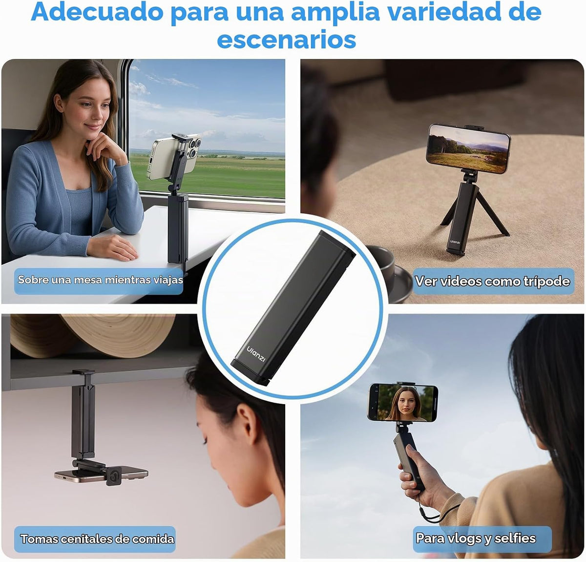 ULANZI SK-20 Soporte ajustable para teléfono móvil para escritorio,...