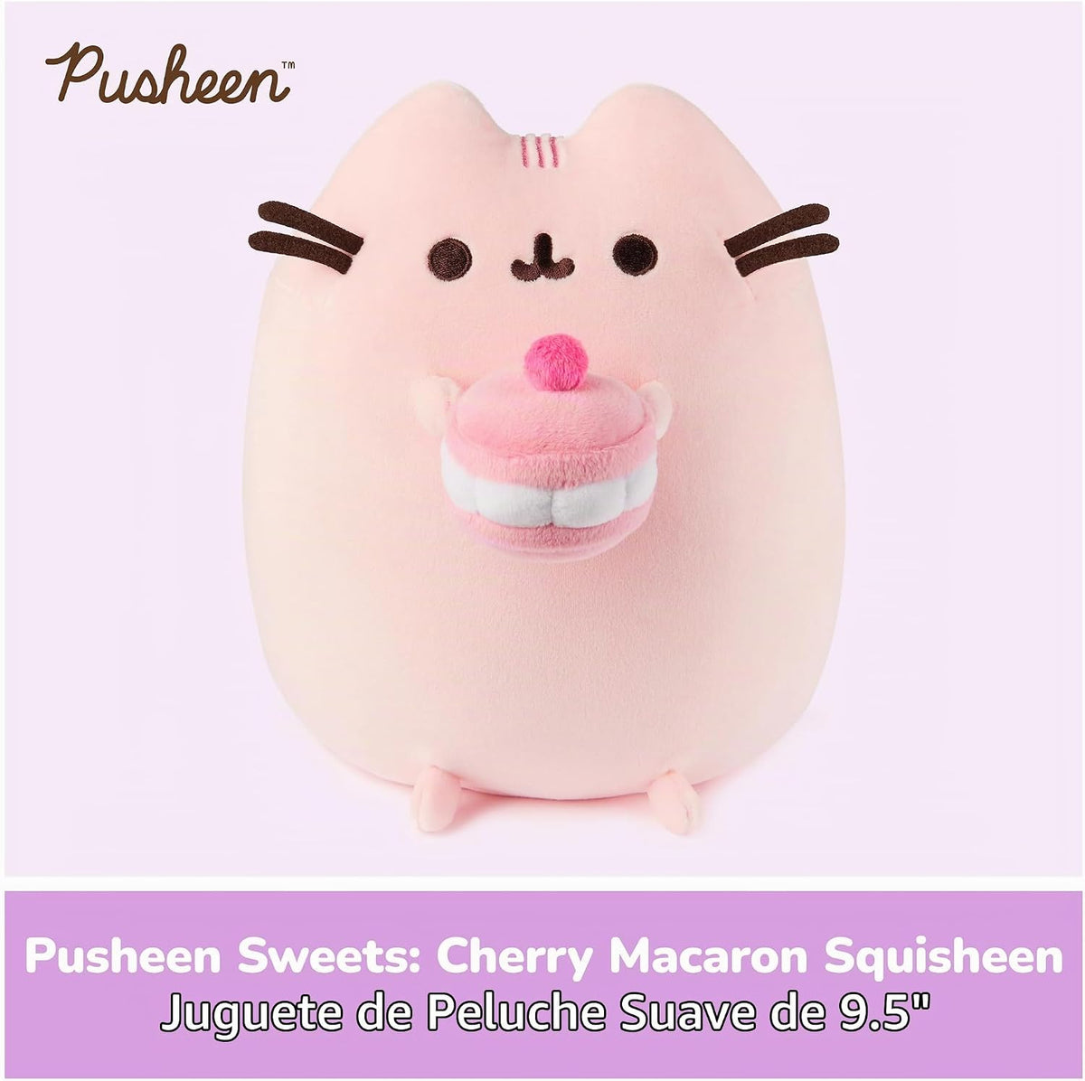 GUND Pusheen Cherry Macaron Squisheen - Peluche blando de 9.5 pulga...