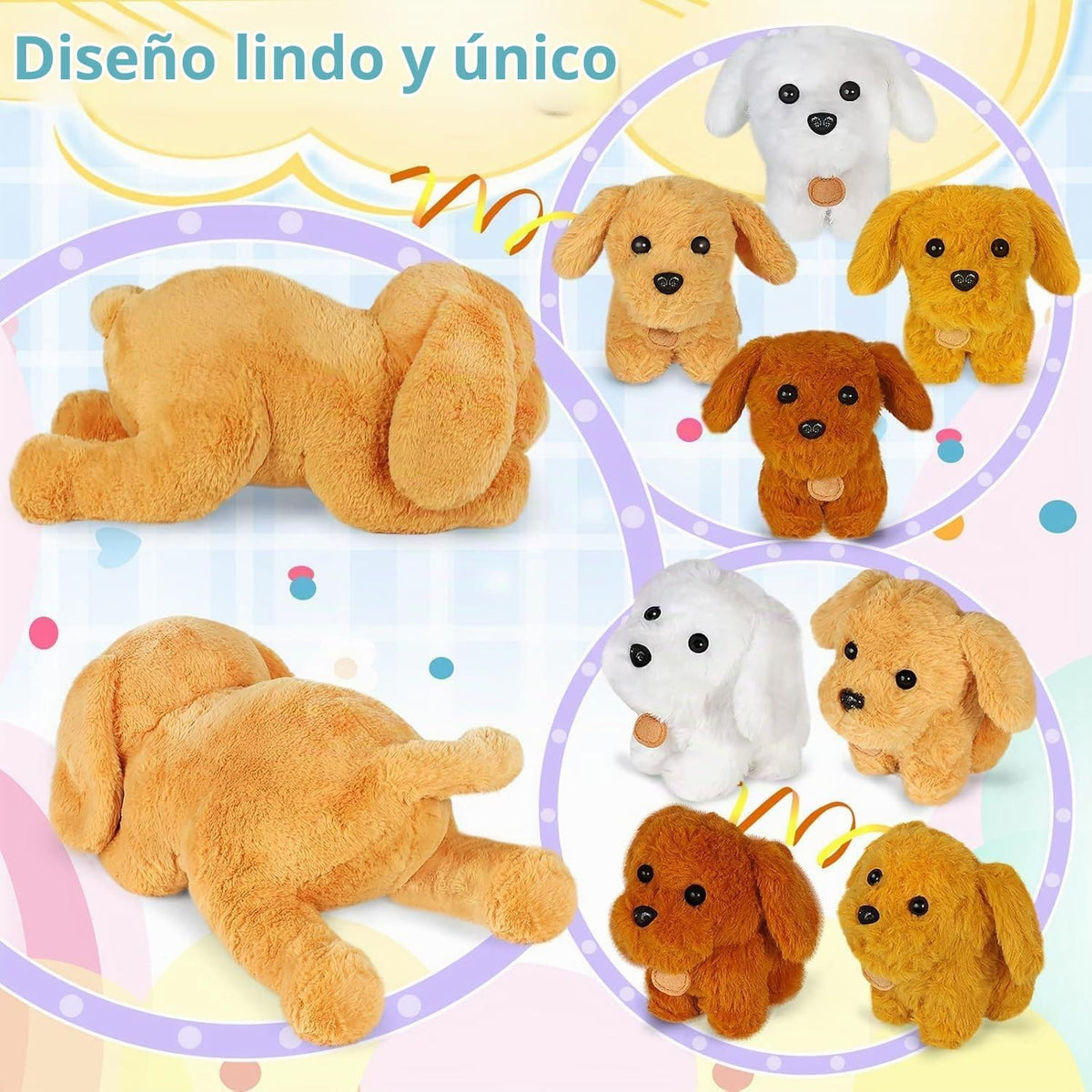 KMUYSL - Juguete de peluche para mamá con 4 bebés, animal de peluch...