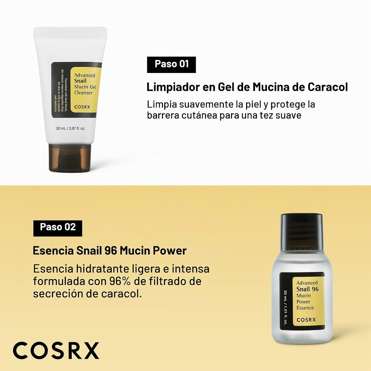 COSRX Todo sobre Snail Mucin Korean Skin Care Set, Mini Travel Esse...