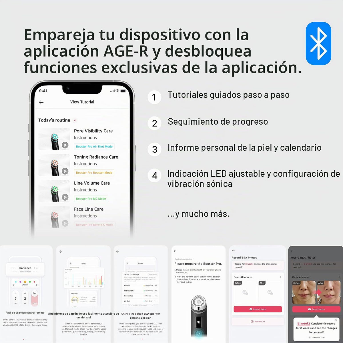 medicube Booster Pro - Masajeador de belleza con brillo de vidrio r...