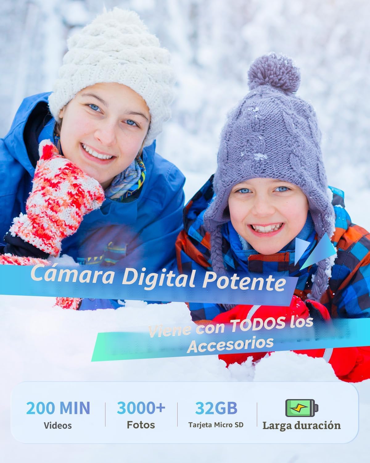 Cámara digital FHD 1080P apuntar y disparar cámara con tarjeta de 3...