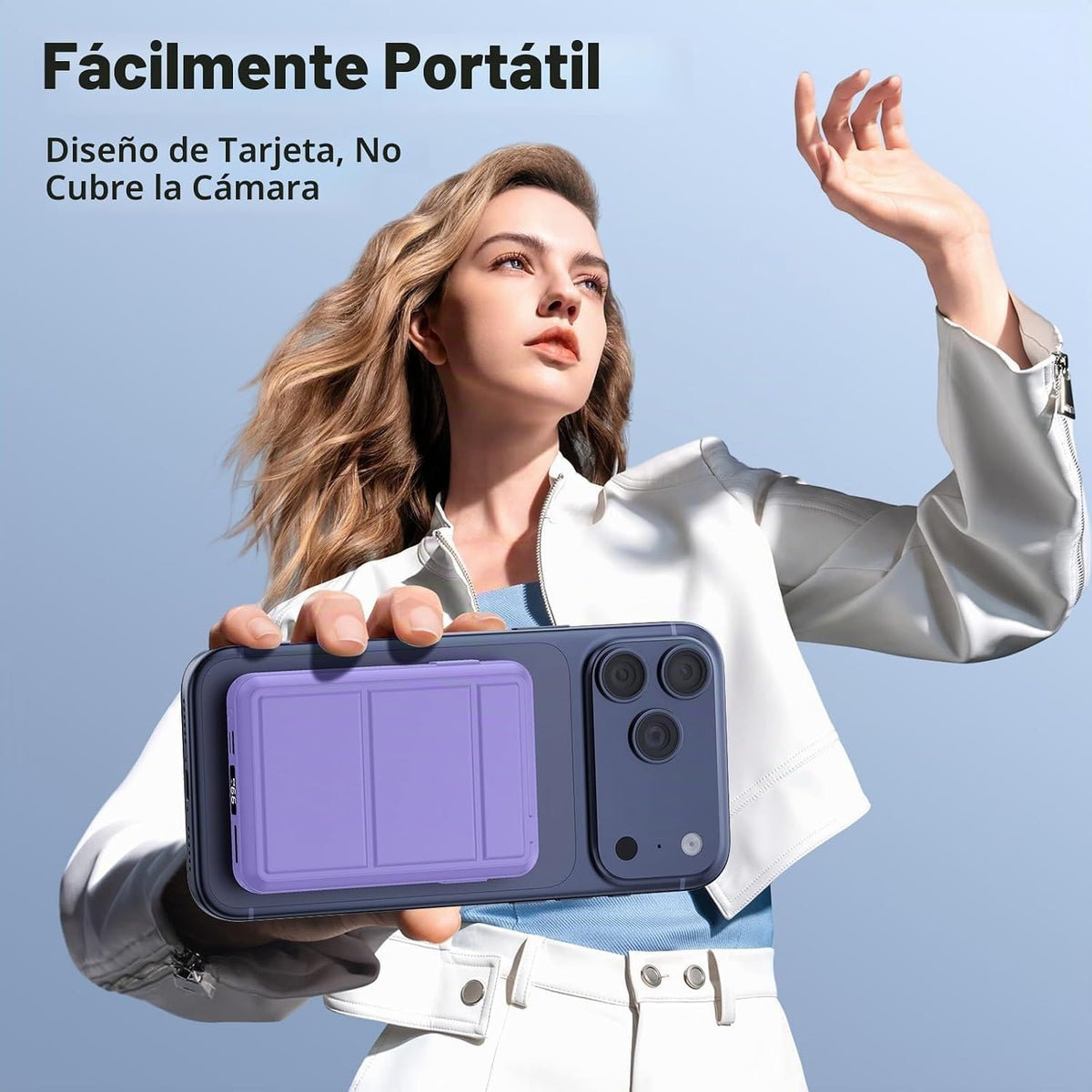 Azmuth para cargador portátil MagSafe, banco de energía magnético d...