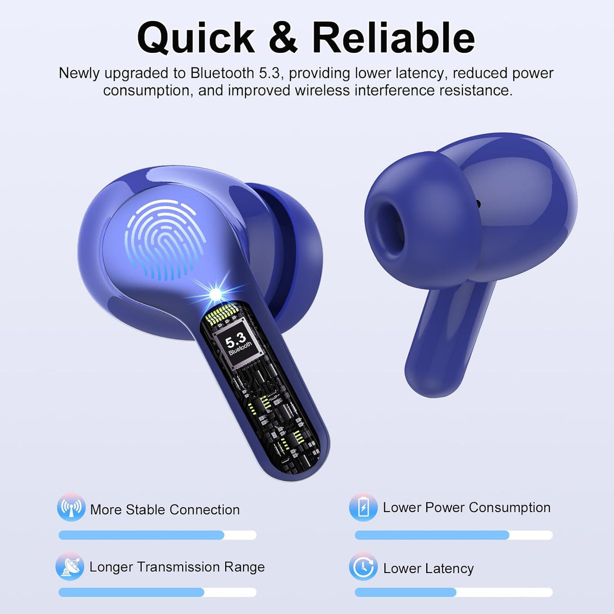 Auriculares inalámbricos, Bluetooth 5.4 Auriculares estéreo de alta...