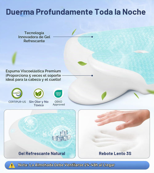 Almohada de espuma viscoelástica de gel de enfriamiento 2026, almoh...