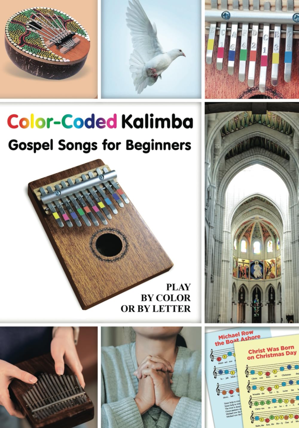 Kalimba codificada por colores. Canciones gospel para principiantes...
