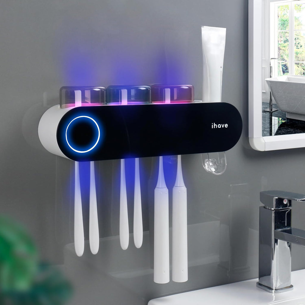 iHave Soportes para cepillos de dientes eléctricos de pared con 3 v...