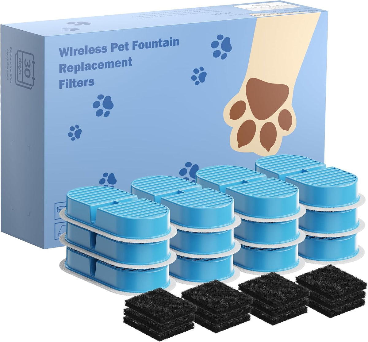 VKIMISS Filtros de fuente de agua para gatos: Reemplazo de filtro d...