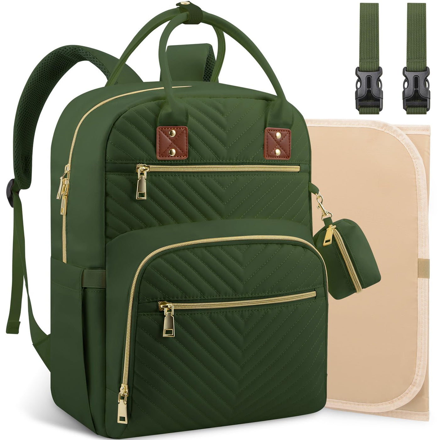 Tenot Mochila para pañales de bebé, bolsas de pañales de viaje para...