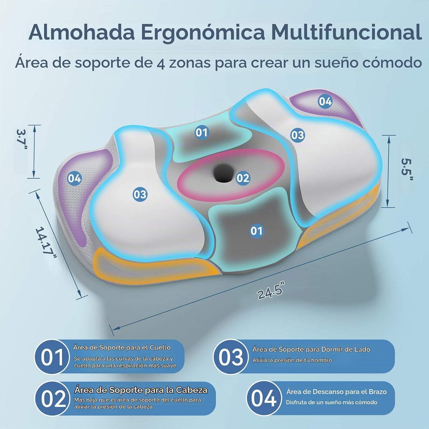 Almohada cervical para aliviar el dolor de cuello y hombros Almohad...