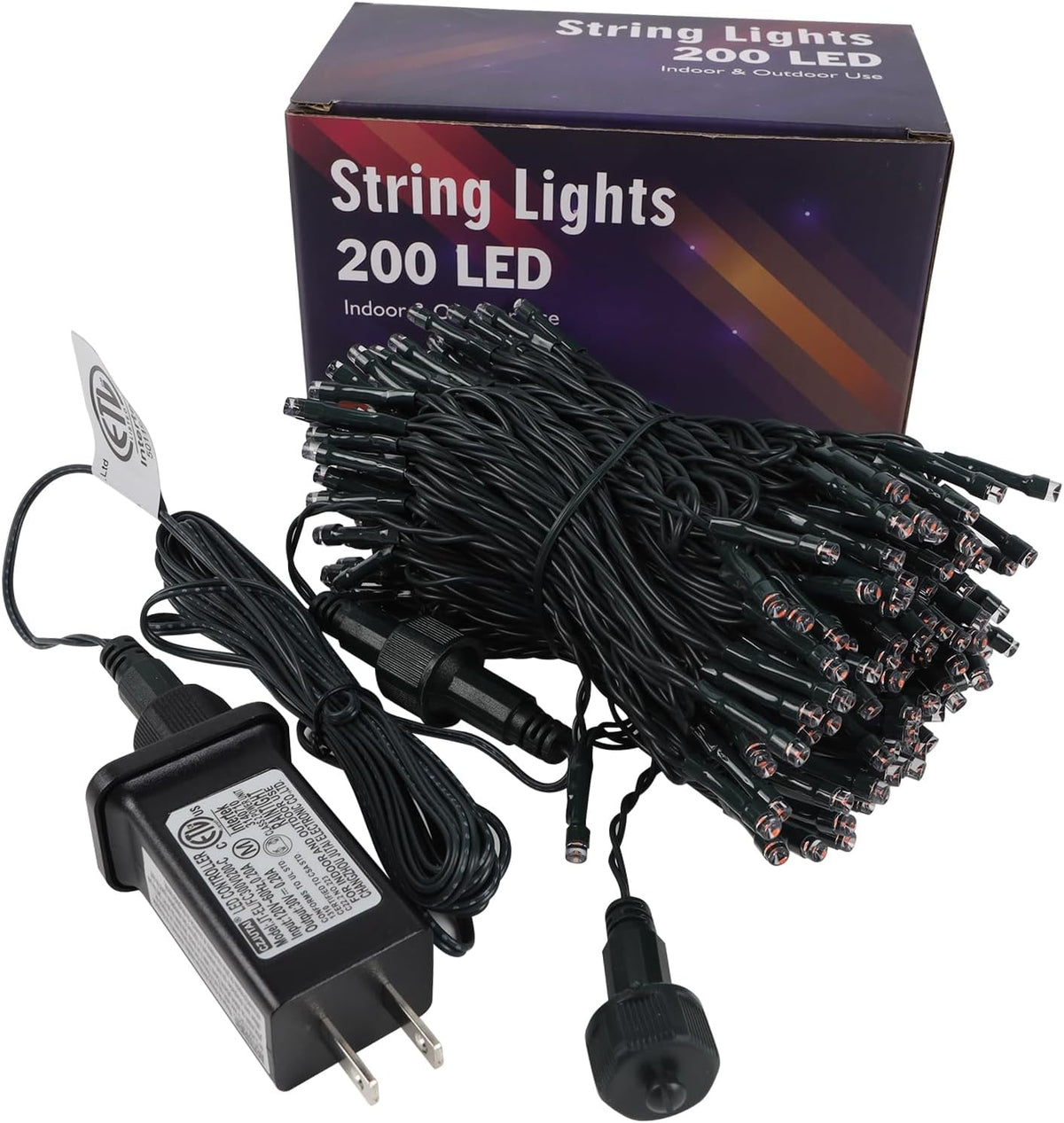 HOME LIGHTING Miniluces decorativas de Navidad de 66 pies, 200 luce...