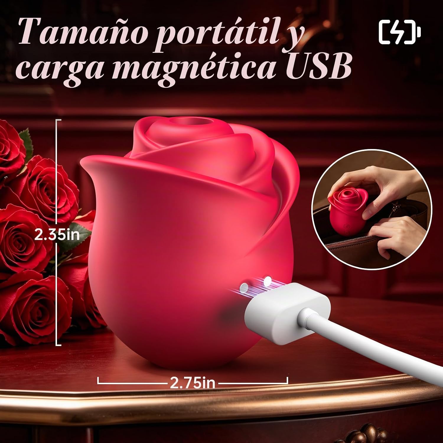 Vibrador de succión de juguete sexual de rosas, juguetes para adult...