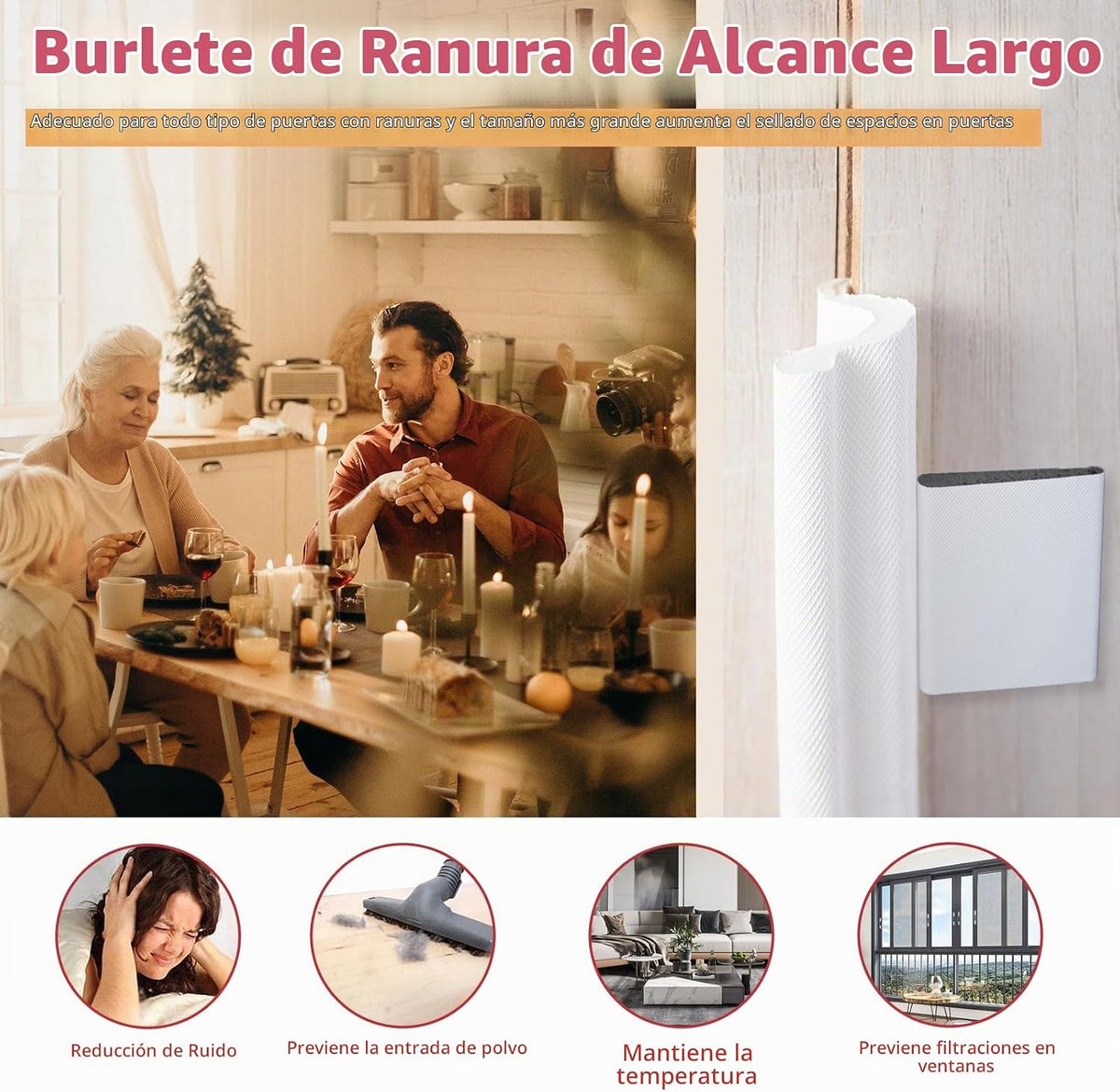 BISOTHAI Burletes para Puertas de 40 Pies de Largo con 4 Piezas de...
