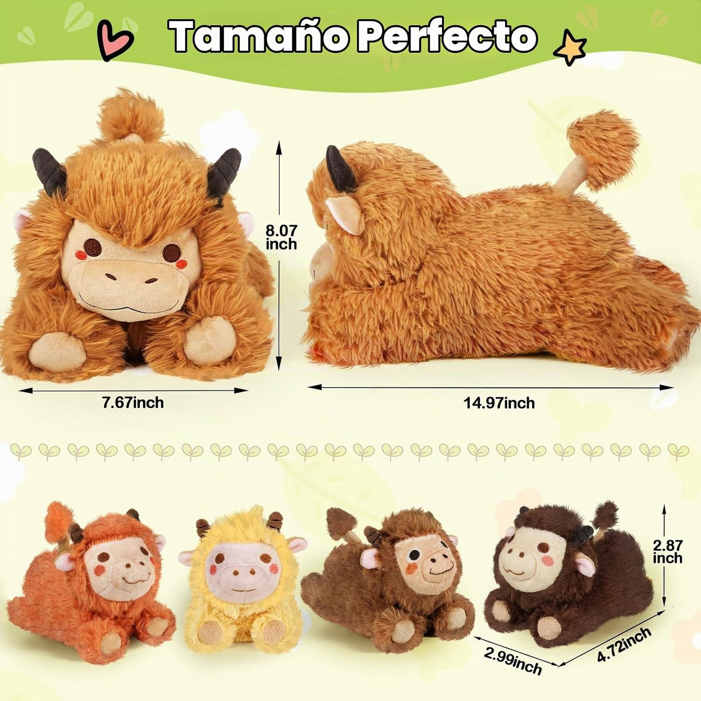 KMUYSL Highland Cow - Animal de peluche para niñas de 0 1 2 3 4 5 6...