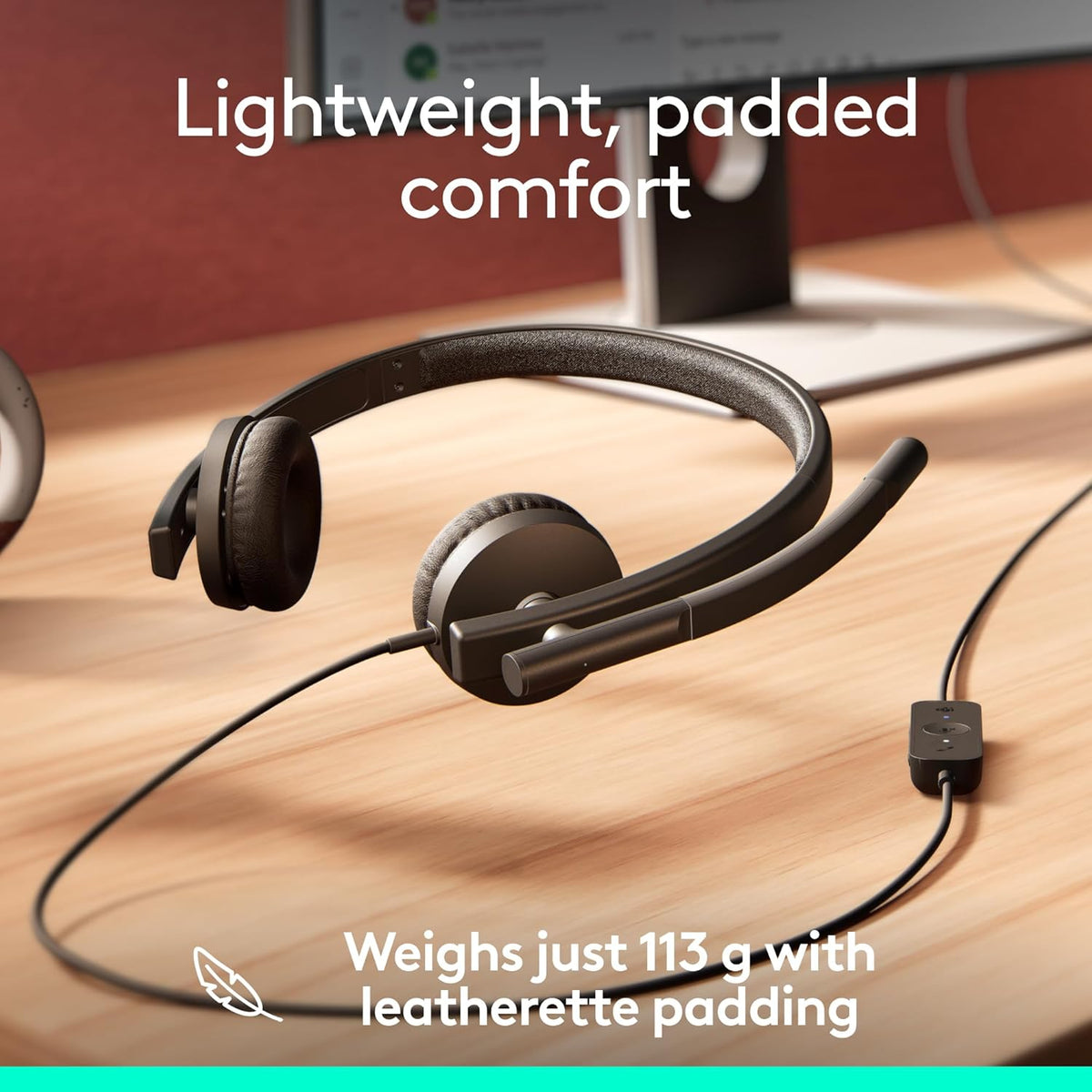Logitech H570e USB-A Auriculares con cable con micrófono PC y Mac -...