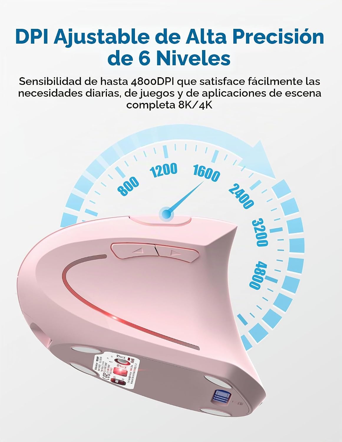TECKNET Ratón ergonómico inalámbrico, Ratones verticales recargable...