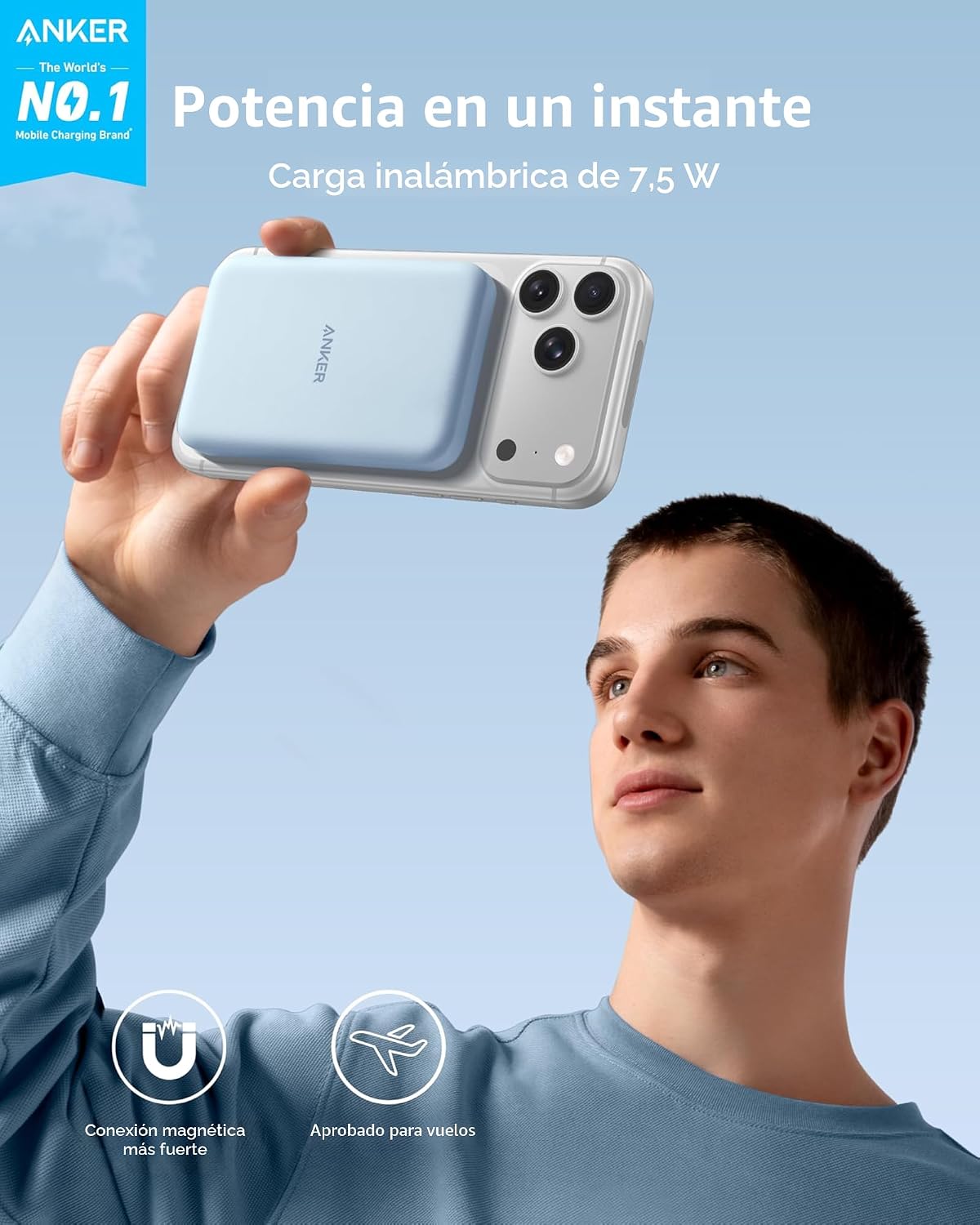 Anker Cargador portátil magnético 621 (MagGo), banco de energía ina...