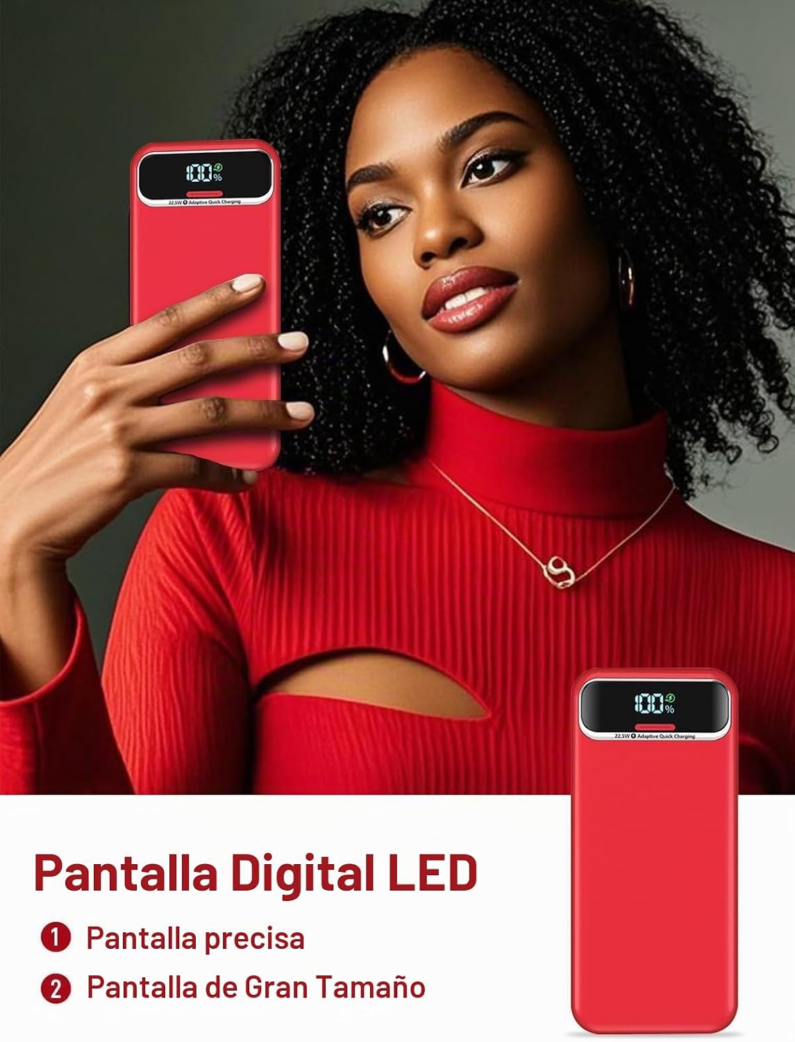 Nusyddy Cargador portátil 20000mAh de carga rápida w\/incorporado e...