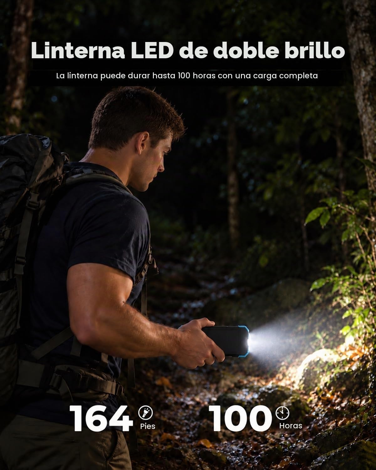BLAVOR Solar Power Bank 10,000mAh Cargador inalámbrico portátil par...