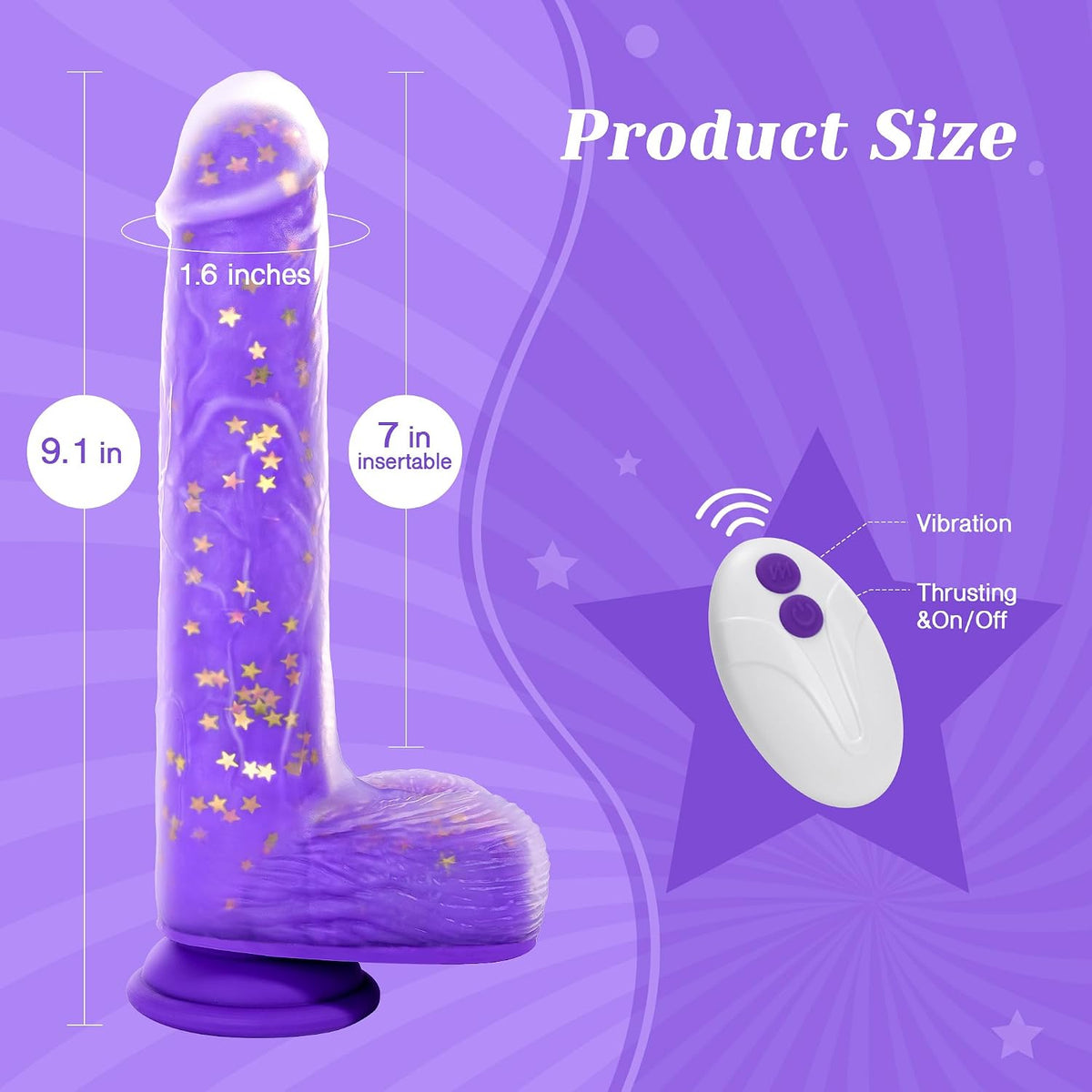 Tracy's - Vibrador de empuje para perros, estimulador realista...