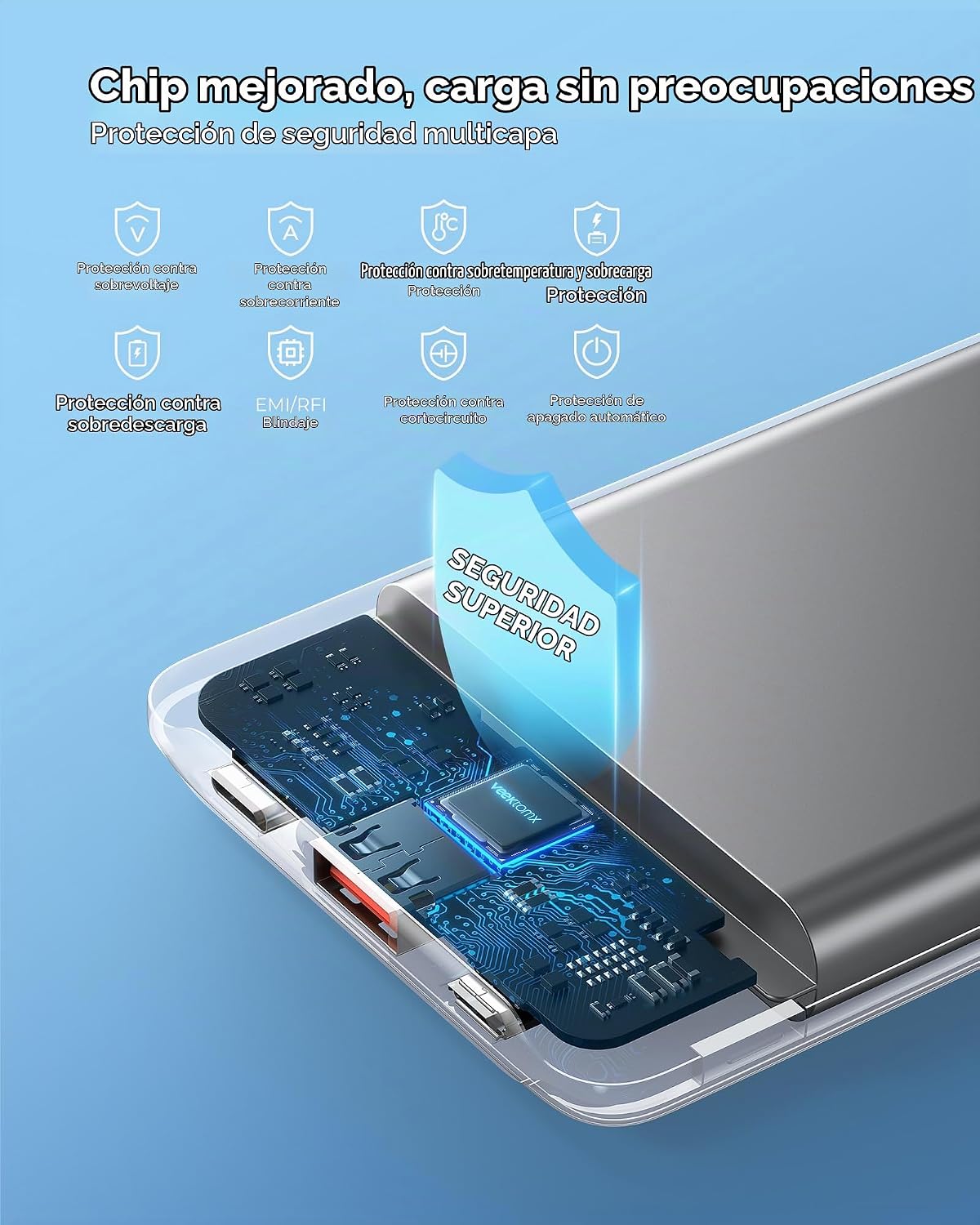 Cargador portátil 10000mAh, banco de energía ultra delgado de carga...