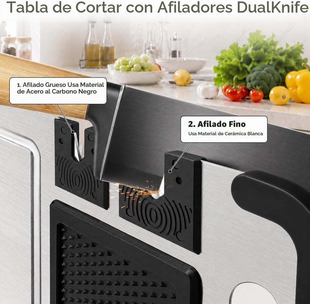 ZYBIDEAL Juego de 3 tablas de cortar de titanio premium, tabla de c...
