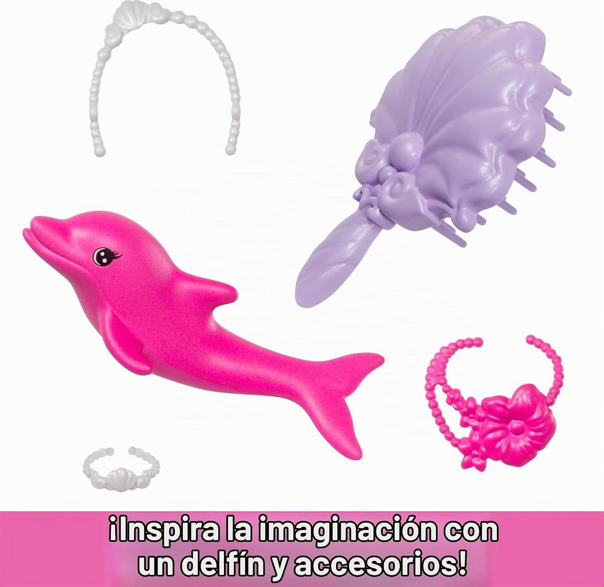 Muñeca de sirena Barbie, \u201CBrooklyn\u201D con cabello rosa, acc...