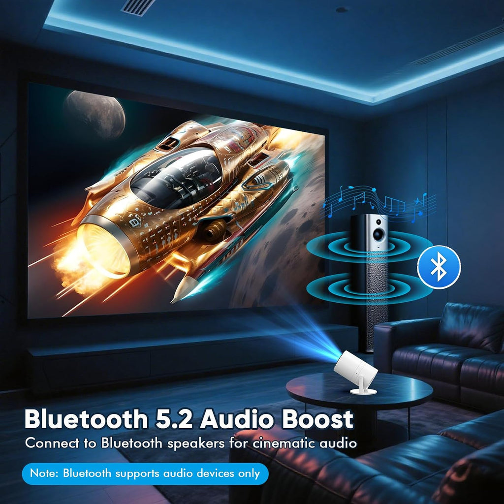 [Google TV integrado y control de voz] Mini proyector WISHOLY con W...
