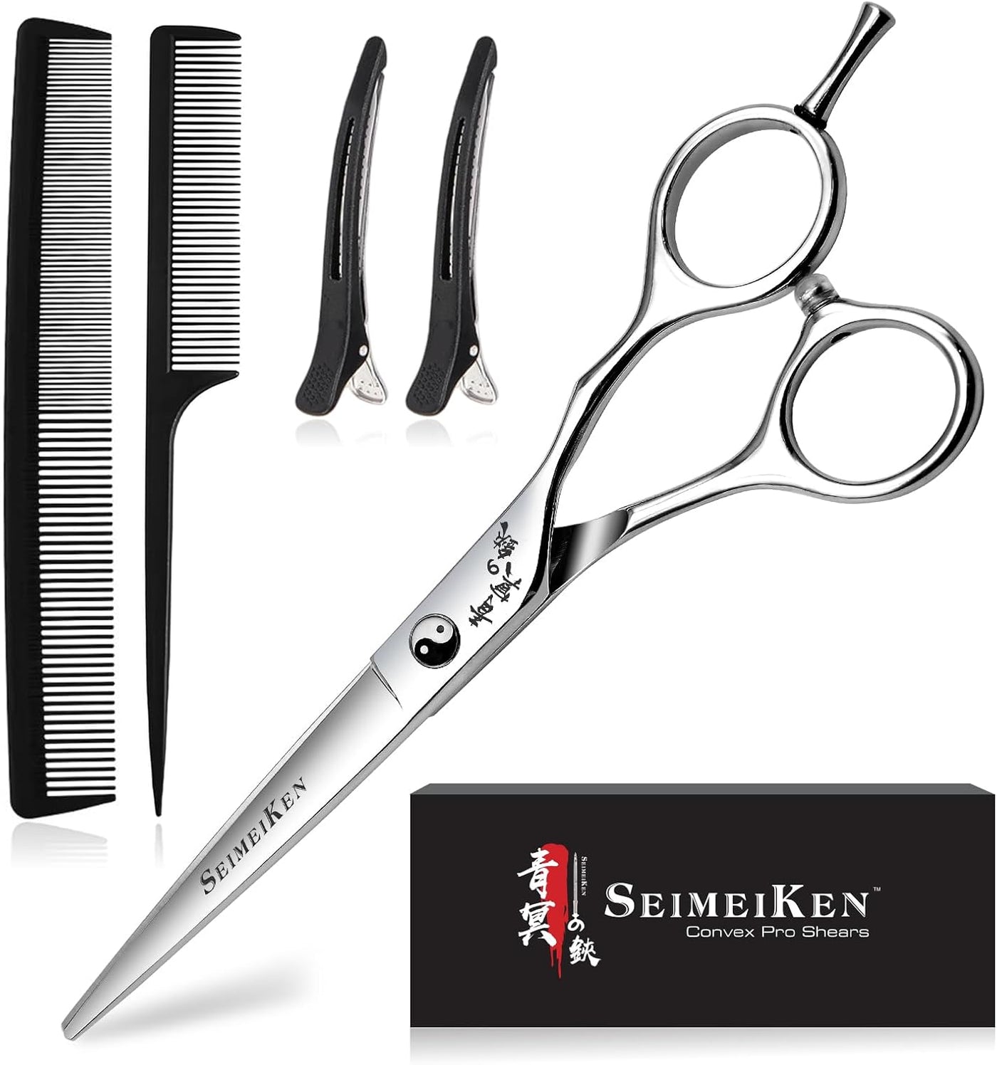 SEIMEIKEN Kit profesional de tijeras de corte de cabello, acero ino...
