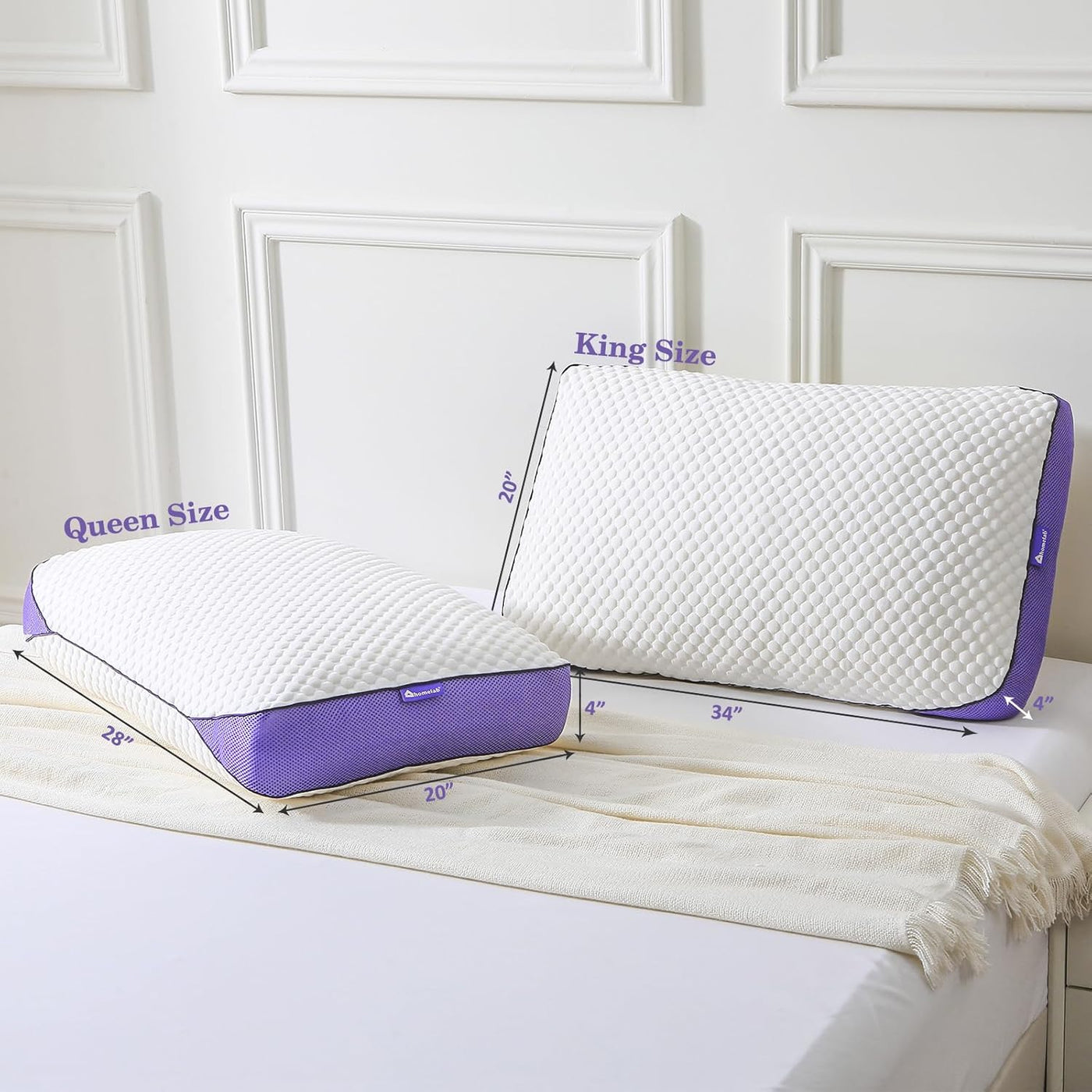 HOMELAB Almohada ajustable de espuma viscoelástica triturada tamaño...
