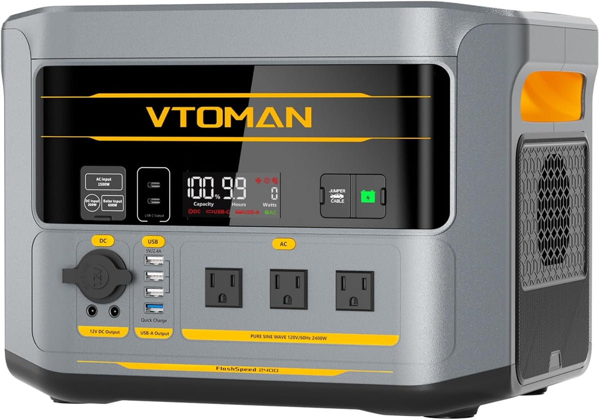 VTOMAN Estación de energía portátil FlashSpeed 2400, batería LiFePO...