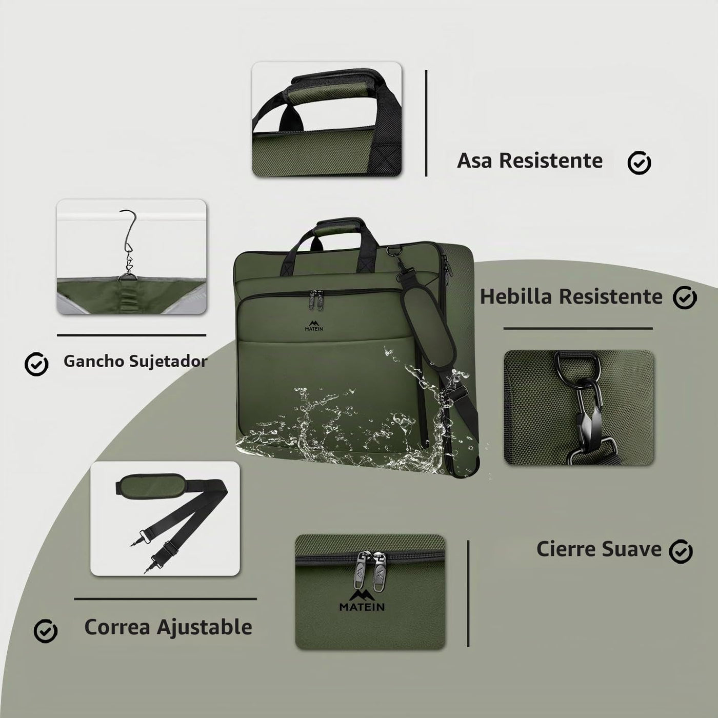 MATEIN Bolsa de Ropa para Viaje, Bolsa Grande Convertible de Equipa...