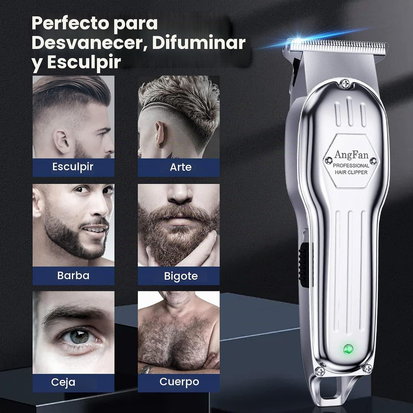 AngFan Juego de cortapelos y recortadora inalámbrica profesional pa...