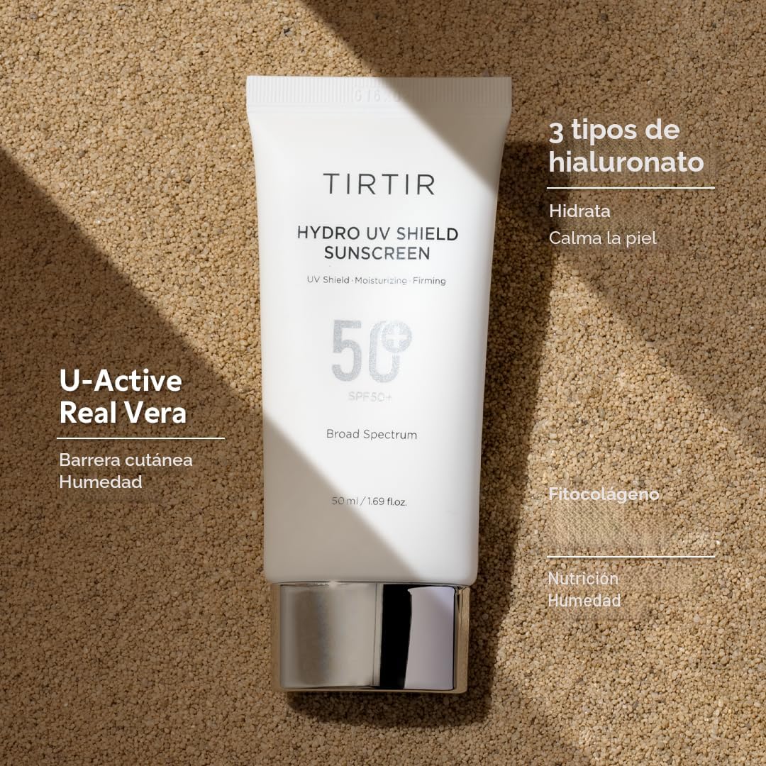 TIRTIR Hydro UV Shield Protector solar | SPF 50+ amplio espectro UV...
