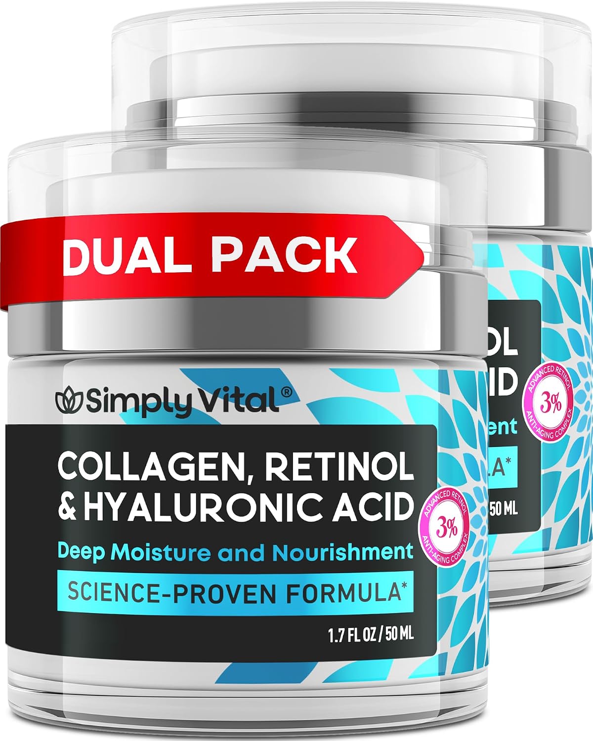 SimplyVital Hidratante facial Retinol Colágeno Hialurónico 1.7 oz (...