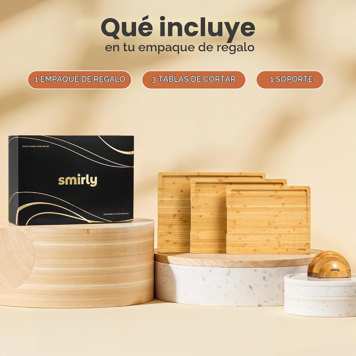 SMIRLY Tablas de Cortar de Madera para Preparación de Comidas y Ser...