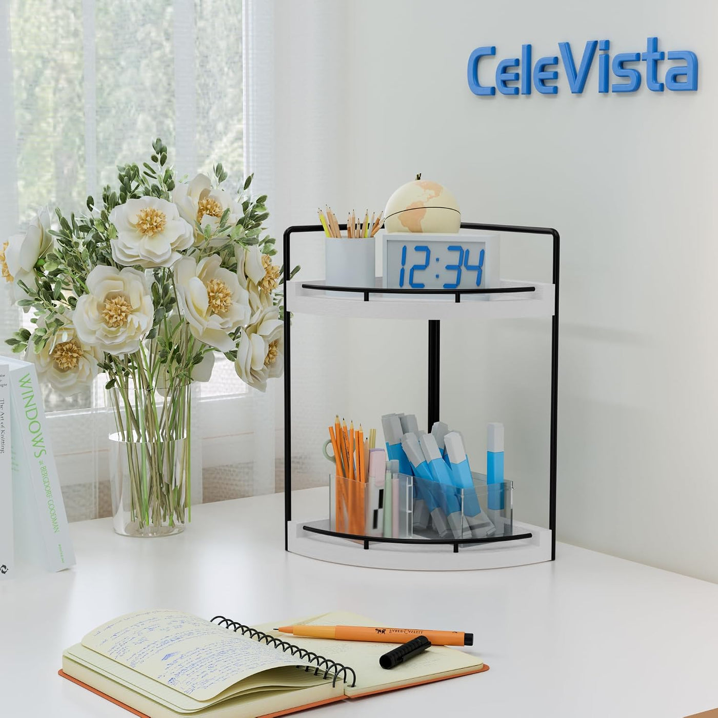 CeleVista Organizador esquinero para encimera de baño, almacenamien...